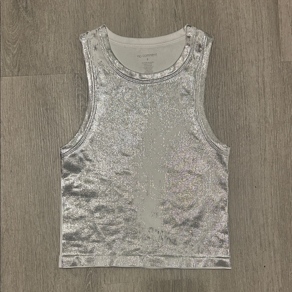 Silver Sleeveless Top
